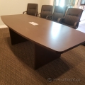 Espresso Dark Brown 8' Tapered Boardroom Table with Power